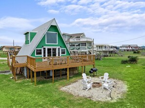 Exterior - Cozy A-frame with Gulf View, Yard & Fire Pit (Surfside)