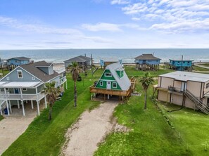 Exterior - Cozy A-frame with Gulf View, Yard & Fire Pit (Surfside)