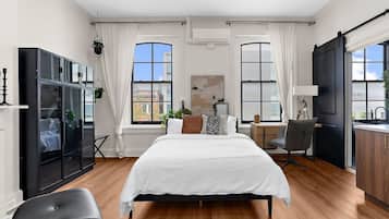 Desk, iron/ironing board, WiFi (free), bed sheets