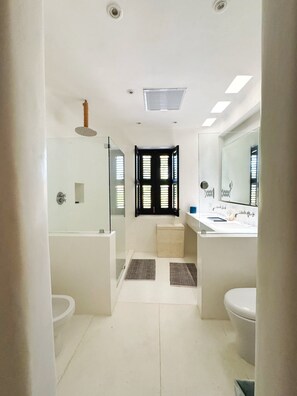 Dusche, Whirlpool, Haartrockner, Bidet