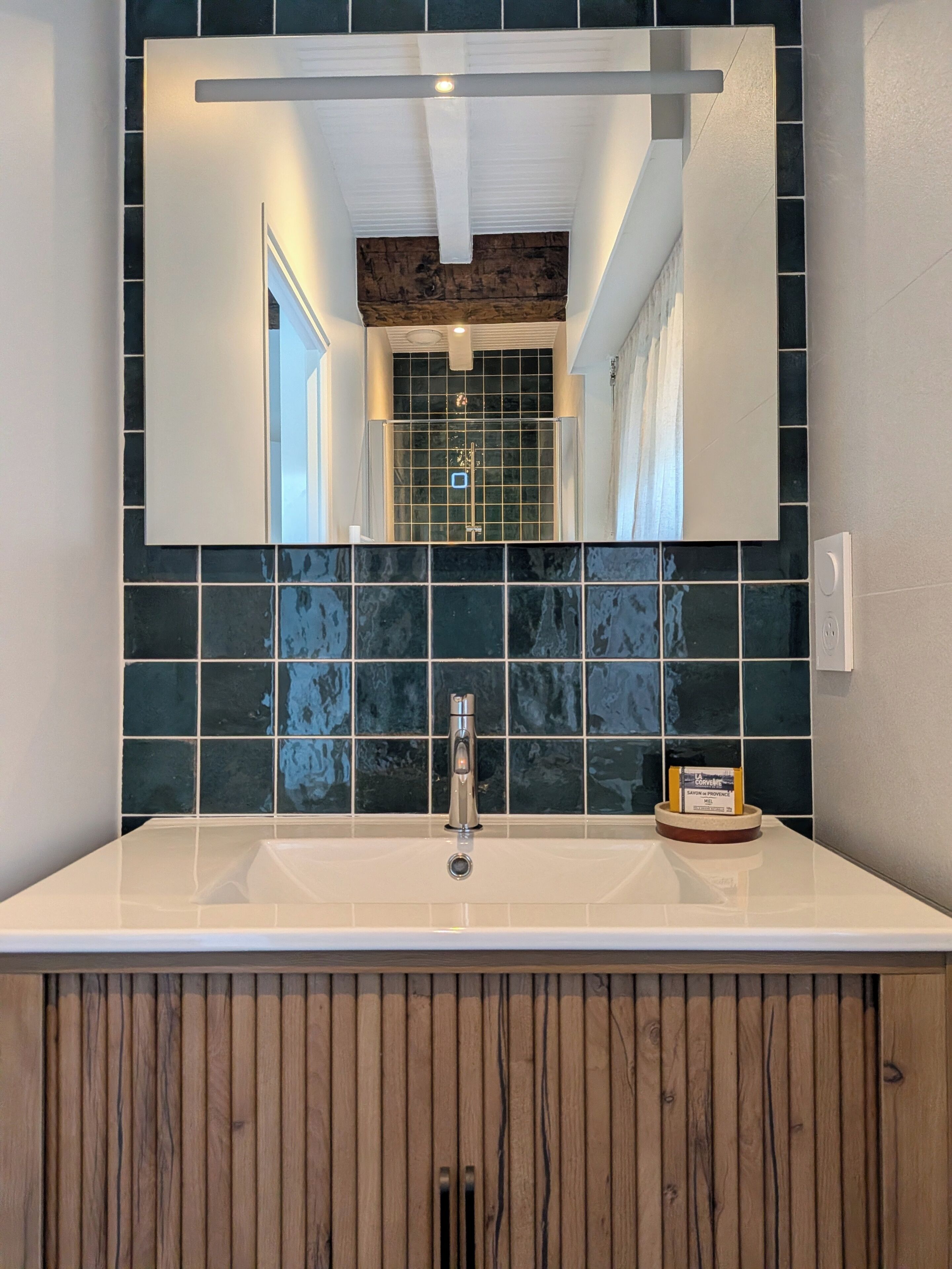 Chambre Quadruple, vue jardin | Salle de bain