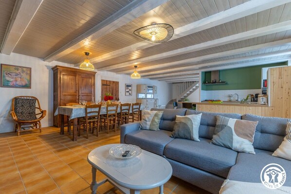 TV, fireplace - Terrif Vacation Rental - LARODDE (LARODDE)