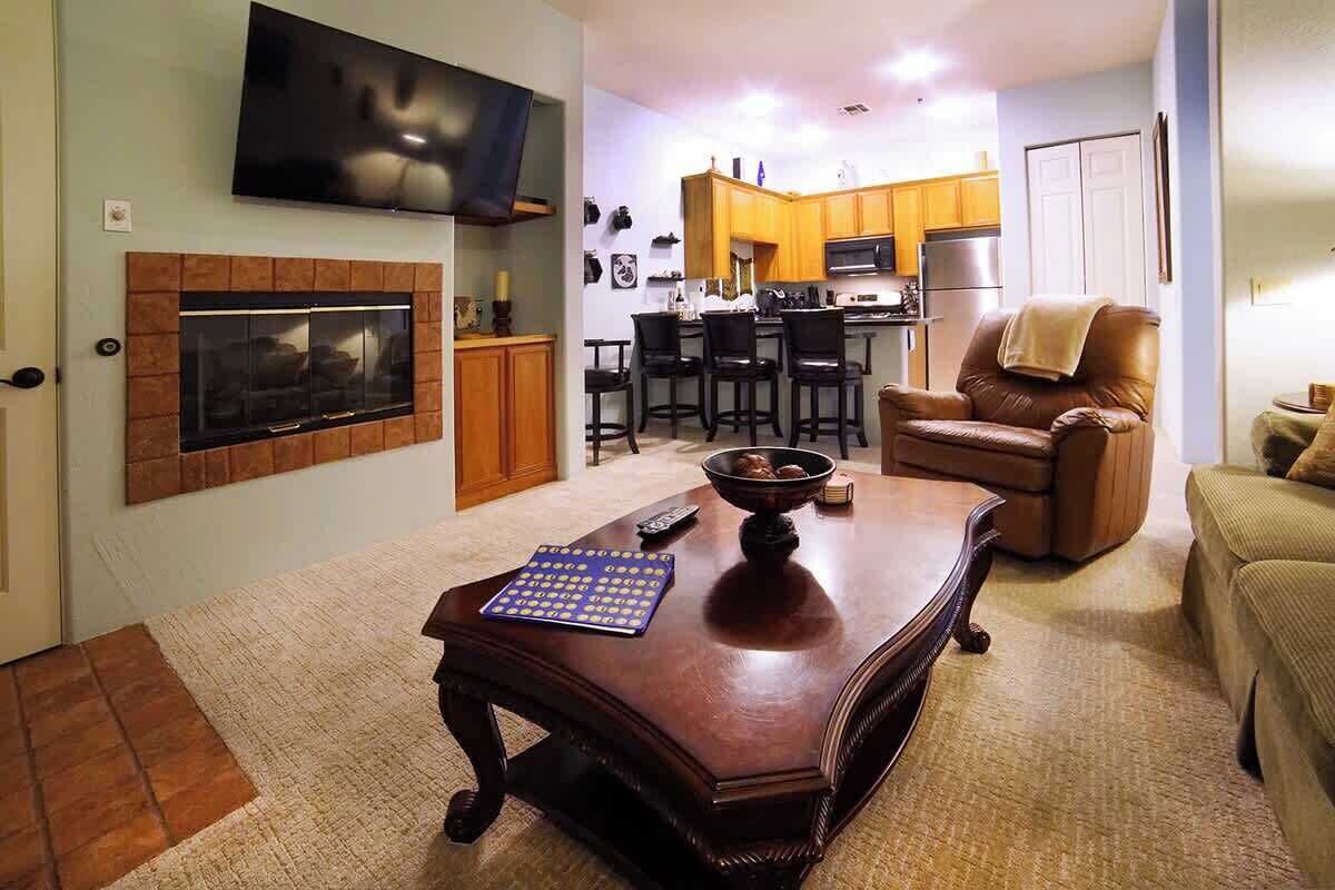 TV, fireplace, offices