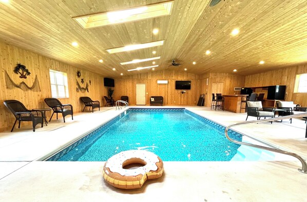 Pool - Indoor Heated Pool inside Spacious 4-bedroom house in serene Escanaba with AC (Escanaba)