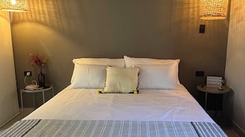 Desk, laptop workspace, blackout curtains, iron/ironing board