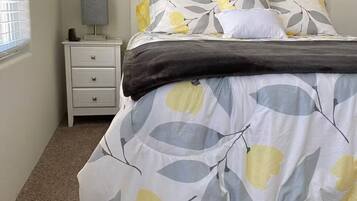 1 bedroom, iron/ironing board, travel crib, WiFi (free)