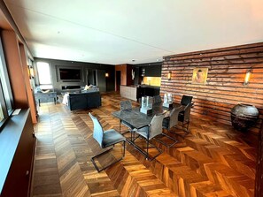 Apartment, 2 Bedrooms, Accessible, Balcony | Dining - Luxurious Central Tønsberg Apartment Located on the City Beach (Tønsberg)