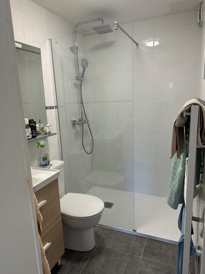 Haartrockner, Handtücher, Seife, Shampoo
