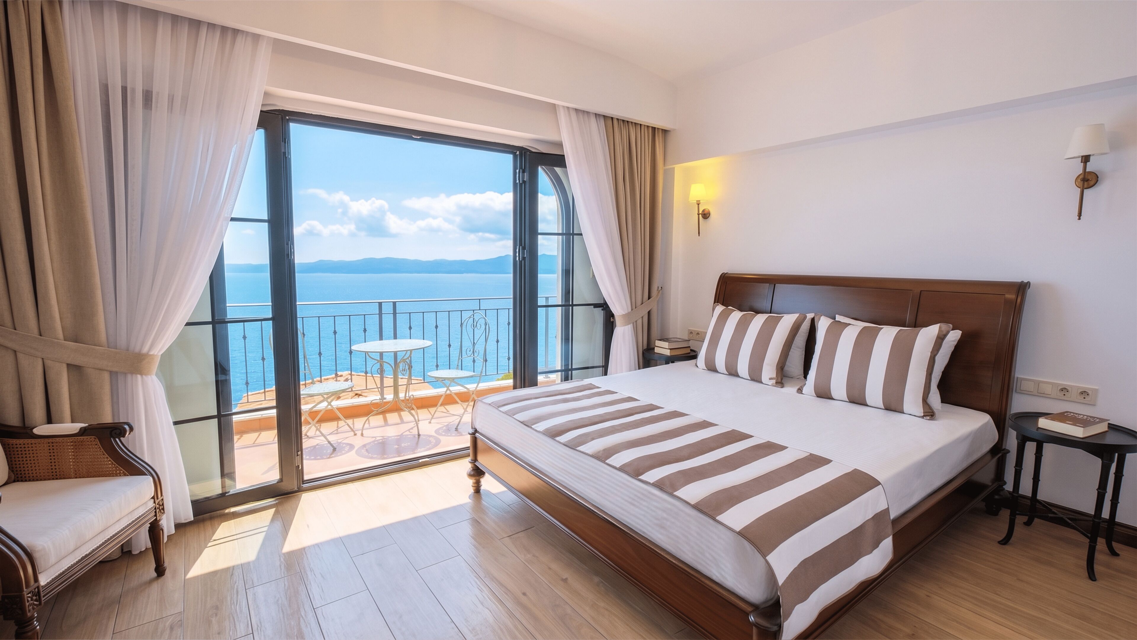 Habitació prèmium, balcó, vistes al mar | Minibar, caixa forta a l'habitació, wifi gratuïta i roba de llit 
