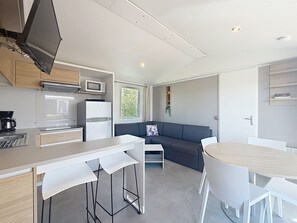Coffee/tea maker, fridge, microwave, stovetop - City mobile home, pets allowed - 4 guests (Jullouville)
