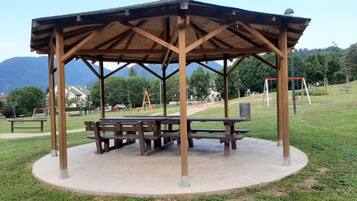 Basic Double or Twin Room, Balcony, Mountain View | Outdoor dining