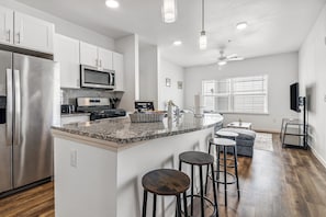Private kitchen - Superb 1-bedroom apartment in vibrant Houston surrounding NRG & Med Center (Houston)