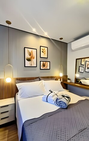 Apartamento básico | Cortinas blackout, Wi-Fi de cortesia