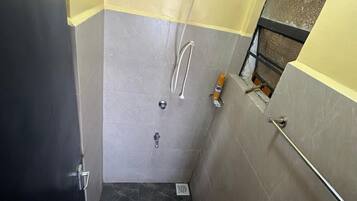 Shower, bidet, towels, soap