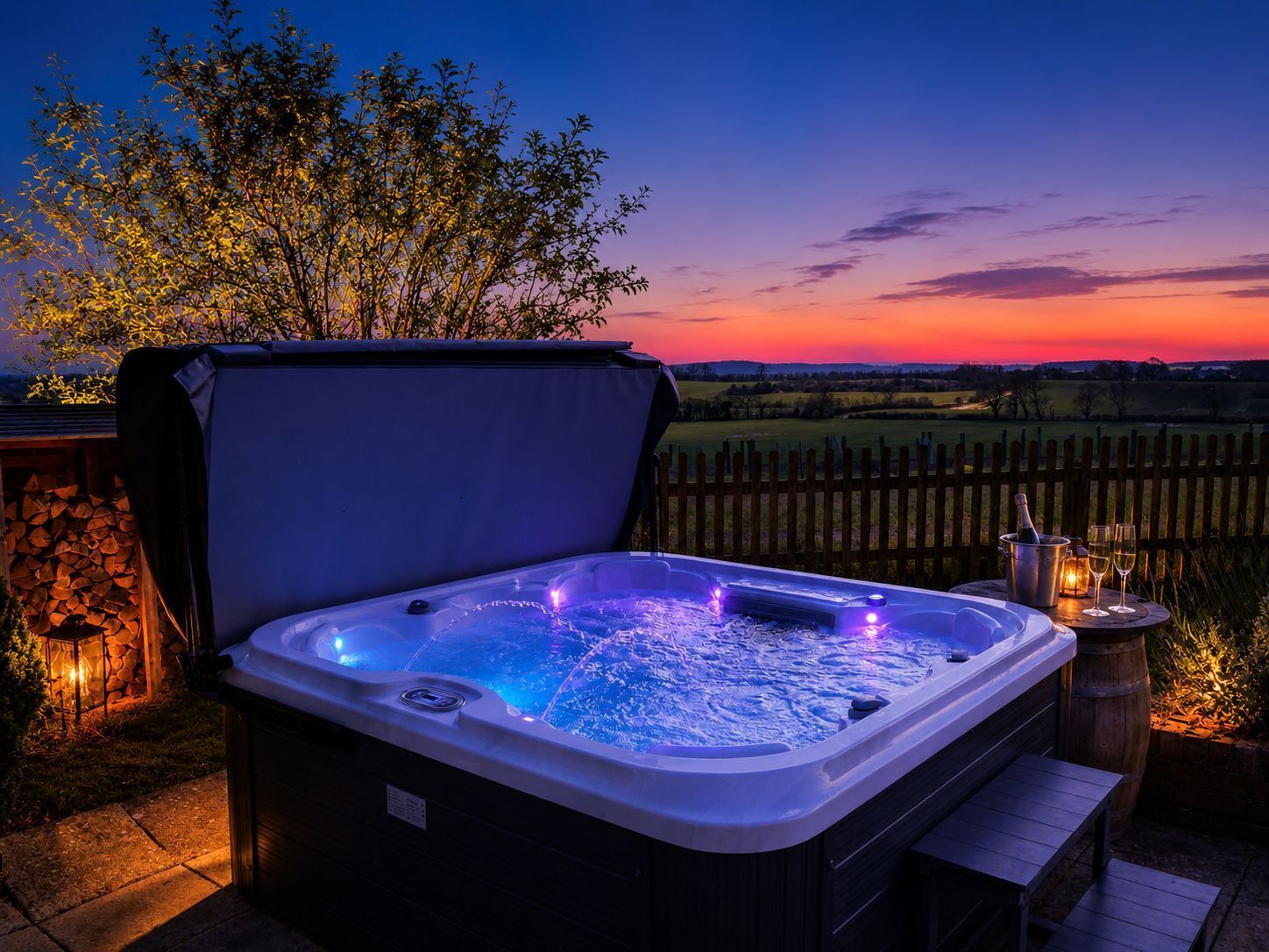 Outdoor spa tub