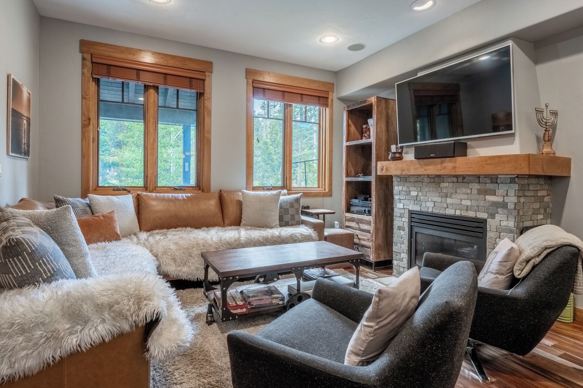 Smart TV, fireplace