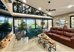 House, 5 Bedrooms, Accessible, Patio | Living area - Luxury Beachfront House Steps From the Sea (Puerto Colombia)