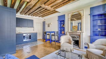 Appartement | Woonruimte | Een open haard