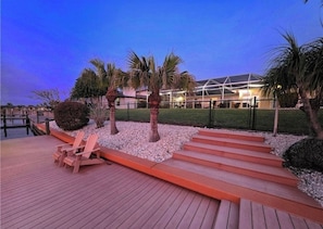 Terrace/patio - Gulf Access Pool Home, Sleeps 9, Minutes to Open Water (Cape Coral)