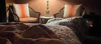 Enjoy nature in this 1-bedroom cabin with AC/Heat in rural Knoxville, Iowa.