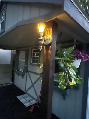 Exterior detail - Enjoy nature in this 1-bedroom cabin with AC/Heat in rural Knoxville, Iowa. (Knoxville)
