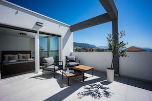 Terrace/patio - Villa Lucis Kaštela | Private Pool and sea view Villa near Split (Kaštel Kambelovac)