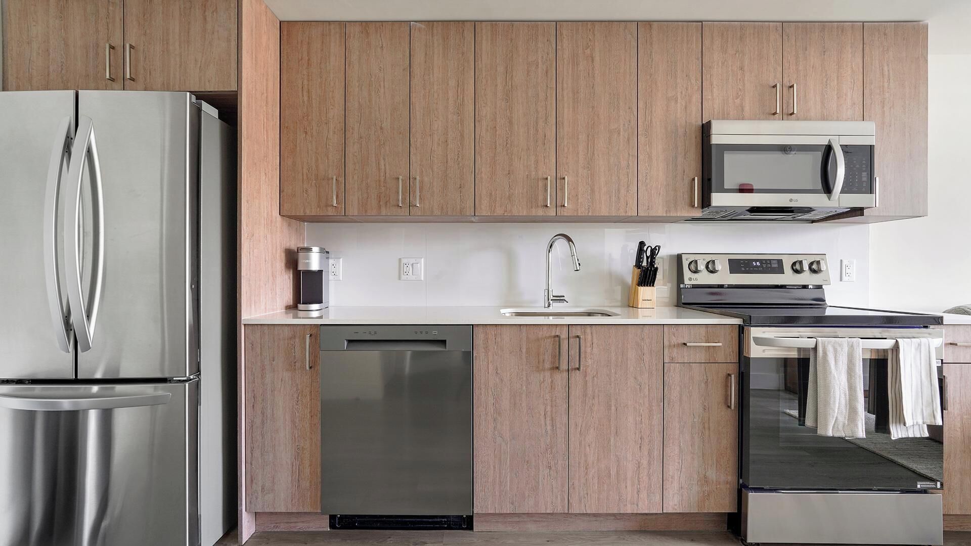 Fridge, dining table