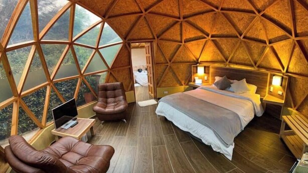 1 bedroom, Internet, bed sheets - Luxury glamping with Wi-Fi and a hot tub in Boyacá (Villa de Leyva)