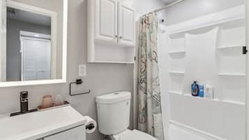 Douche, articles de toilette écologiques, sèche-cheveux, bidet
