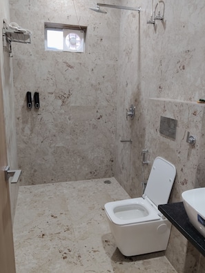 Royal Triple Room, City View | Bathroom | Shower, slippers, towels, soap - Hotel BR Residency (Bikaner)