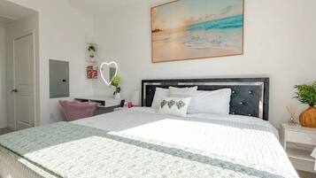 Desk, free WiFi, bed sheets