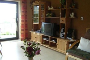 Smart-TV, Tischtennisplatte, Stereoanlage
