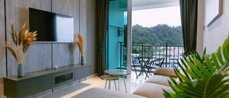 Basic-Apartment, Balkon | Wohnbereich