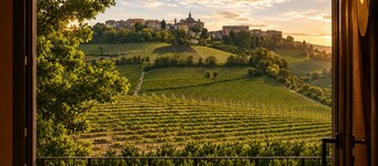 Villa Irene Langhe - Red Suite, First Floor - View of the Monforte and Novello Vineyards