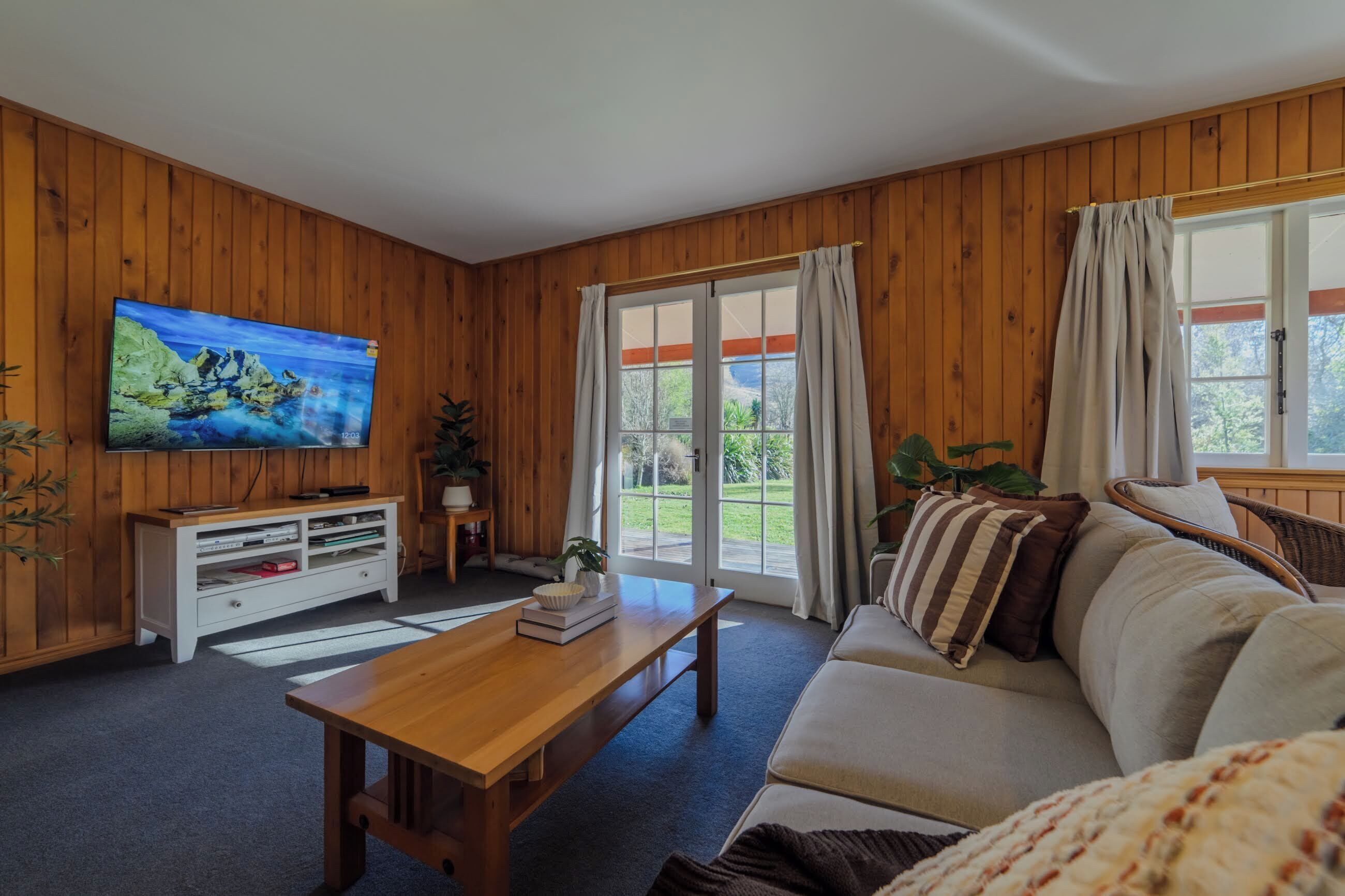 Televisión, chimenea