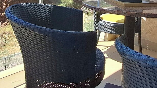Outdoor dining - Sunny Pržno Escape Near Beaches with Pool & Indoor Garage (Pržno)