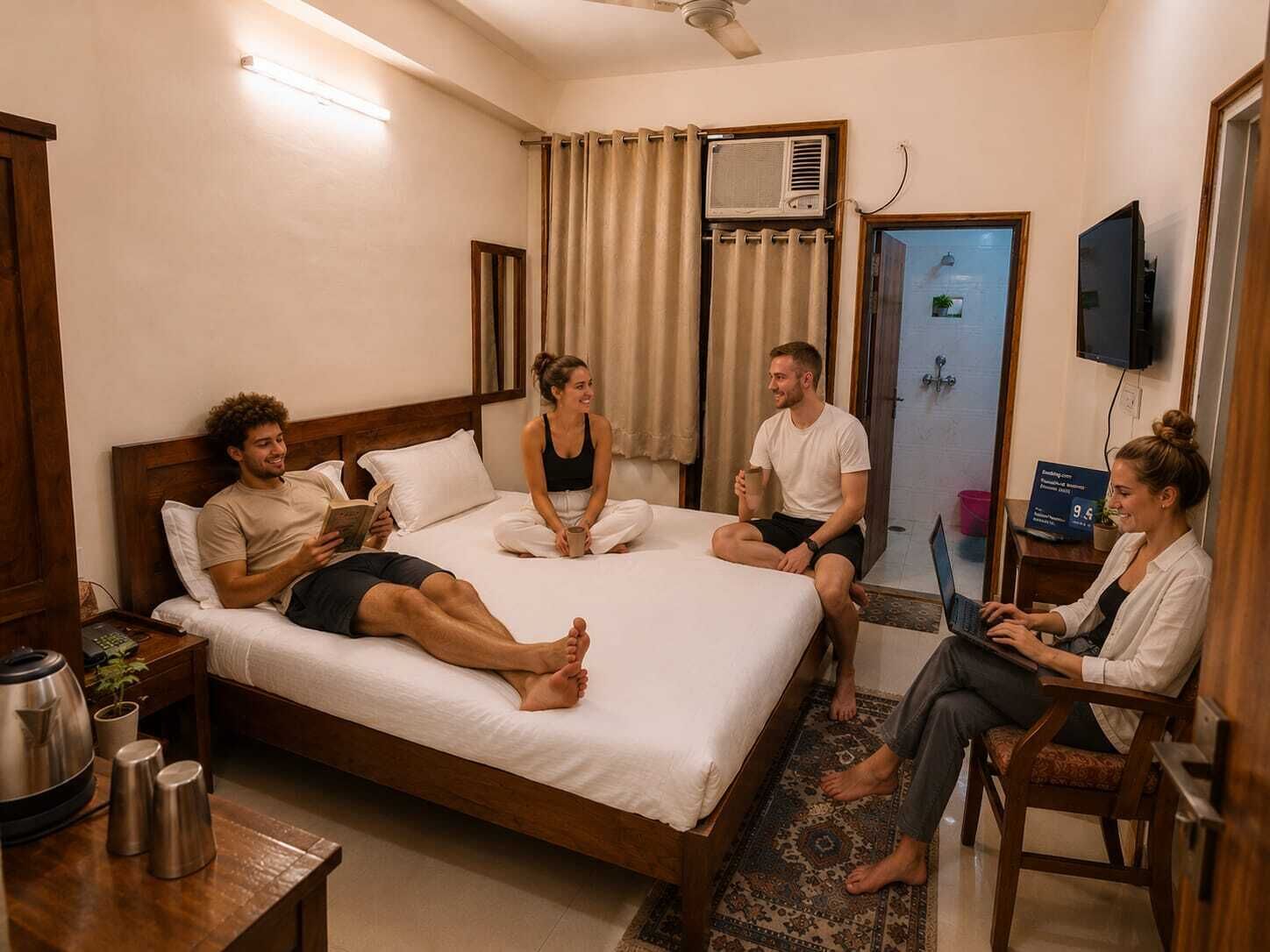 Kahden hengen deluxe-huone, parveke | Ilmainen Wi-Fi
