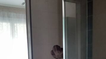 Secadora de cabello, toallas, jabón, papel de baño