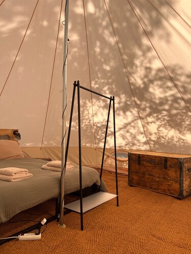 A Comfortable Nature Getaway at Moulin de Saza: Glamping Tent with a Pool