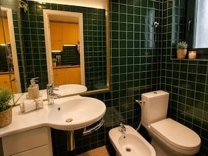 Dusche, Haartrockner, Handtücher