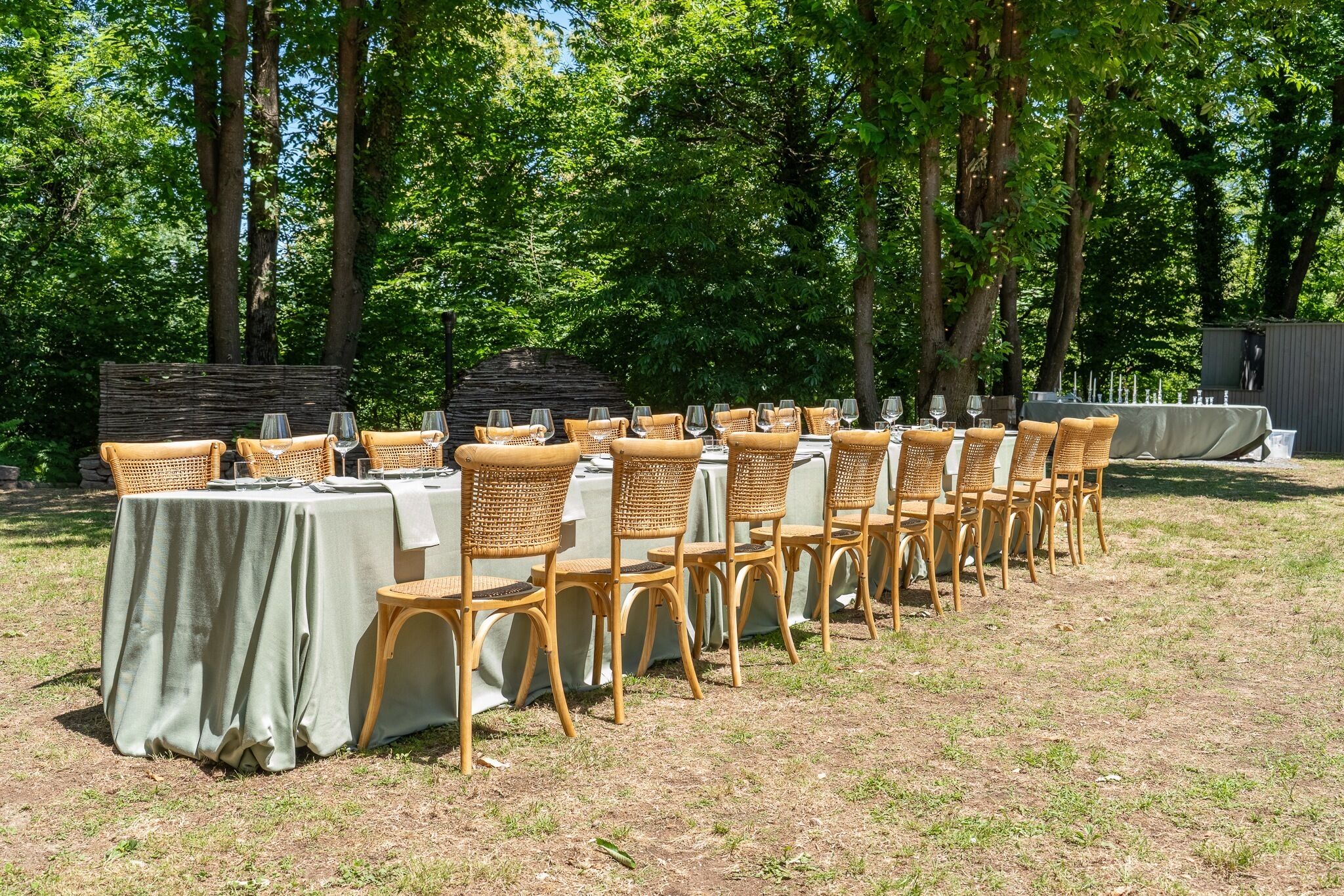 Outdoor banquet area