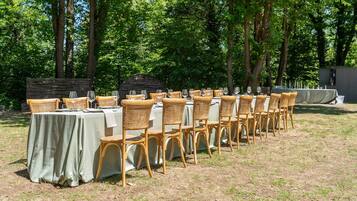Outdoor banquet area