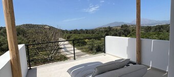 Villa M with a great pool and a beautiful view of the sea and mountains.