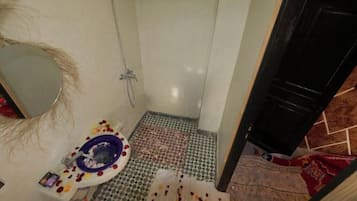 Hair dryer, towels, toilet paper