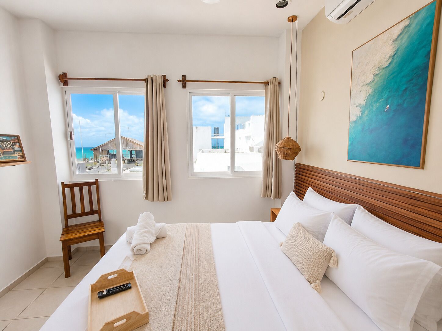 Habitació doble Deluxe, vistes al mar | Wifi gratuïta i roba de llit 