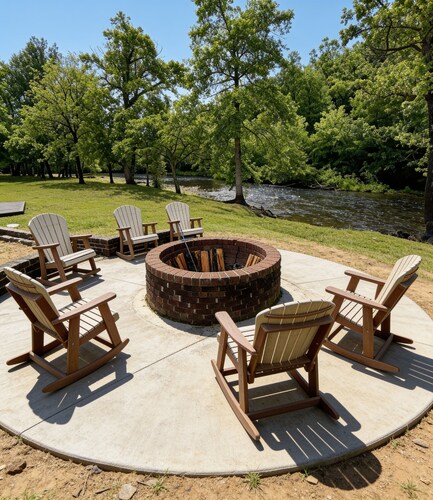Unplug. Unwind. Steps to river.