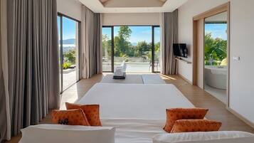 Premium bedding, down duvets, in-room safe, desk