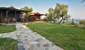 Bungalow, Sea View | Terrace/patio - Serinyer Restaurant & Pansiyon (Ayvacik)