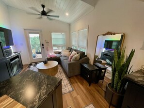 Living area - Tiny House on Ranch · Stargazing + Fire Pit (Lake George)