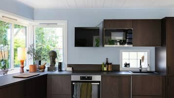 Microwave, oven, dishwasher, coffee/tea maker